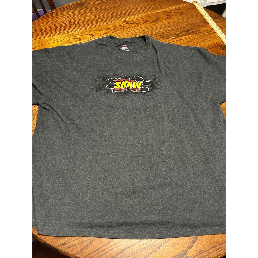 Hanes Shaw Race Cars Graphic T-Shirt Mens 3XL Charcoal Grey Short Sleeve Tee